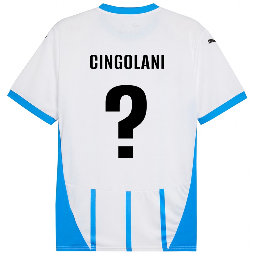 Niño Fútbol Camiseta Matteo Cingolani #0 Blanco Azul 2ª Equipación 2024/25