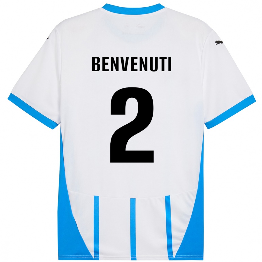 Niño Fútbol Camiseta Giacomo Benvenuti #2 Blanco Azul 2ª Equipación 2024/25