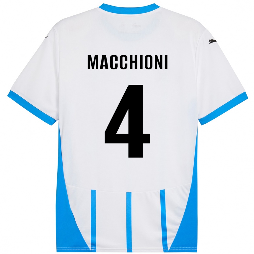 Niño Fútbol Camiseta Tommaso Macchioni #4 Blanco Azul 2ª Equipación 2024/25