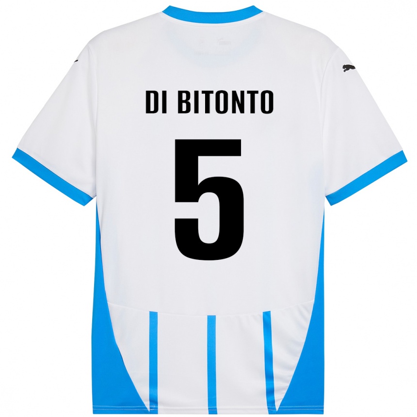 Niño Fútbol Camiseta Alessandro Di Bitonto #5 Blanco Azul 2ª Equipación 2024/25