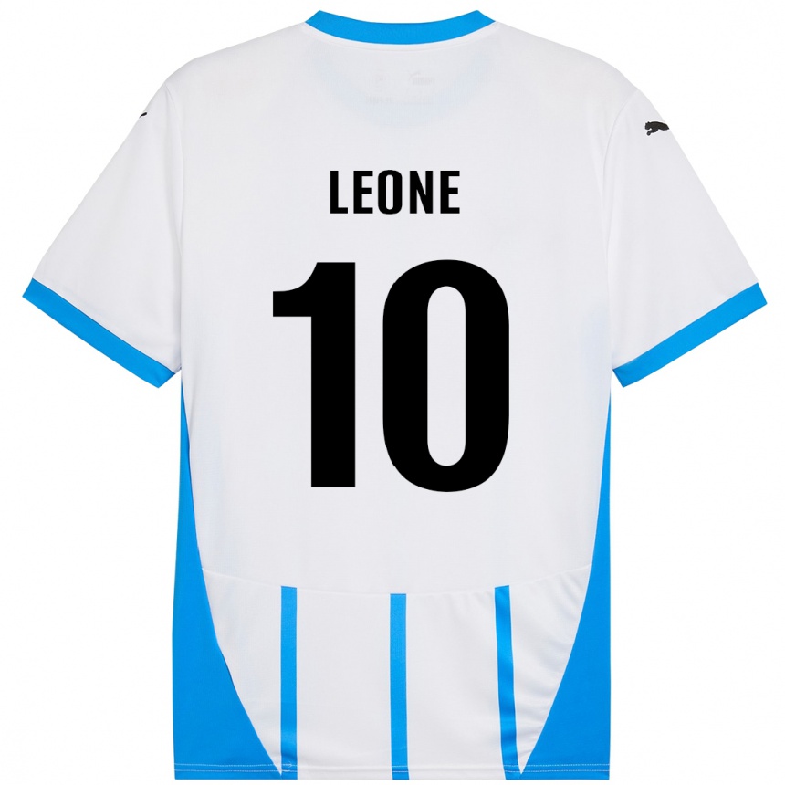 Niño Fútbol Camiseta Kevin Leone #10 Blanco Azul 2ª Equipación 2024/25