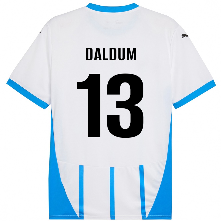 Niño Fútbol Camiseta Sonosi Daldum #13 Blanco Azul 2ª Equipación 2024/25