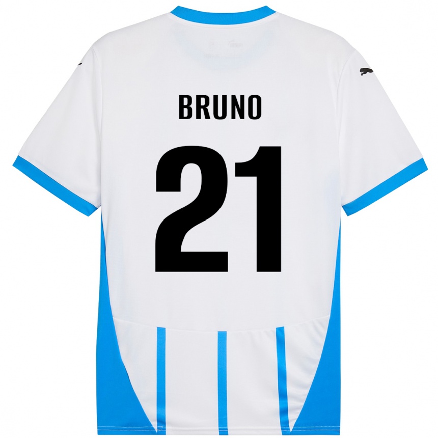 Niño Fútbol Camiseta Kevin Bruno #21 Blanco Azul 2ª Equipación 2024/25