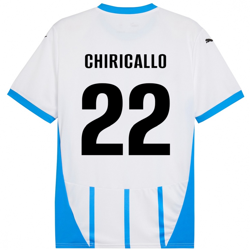 Niño Fútbol Camiseta Giovanni Chiricallo #22 Blanco Azul 2ª Equipación 2024/25