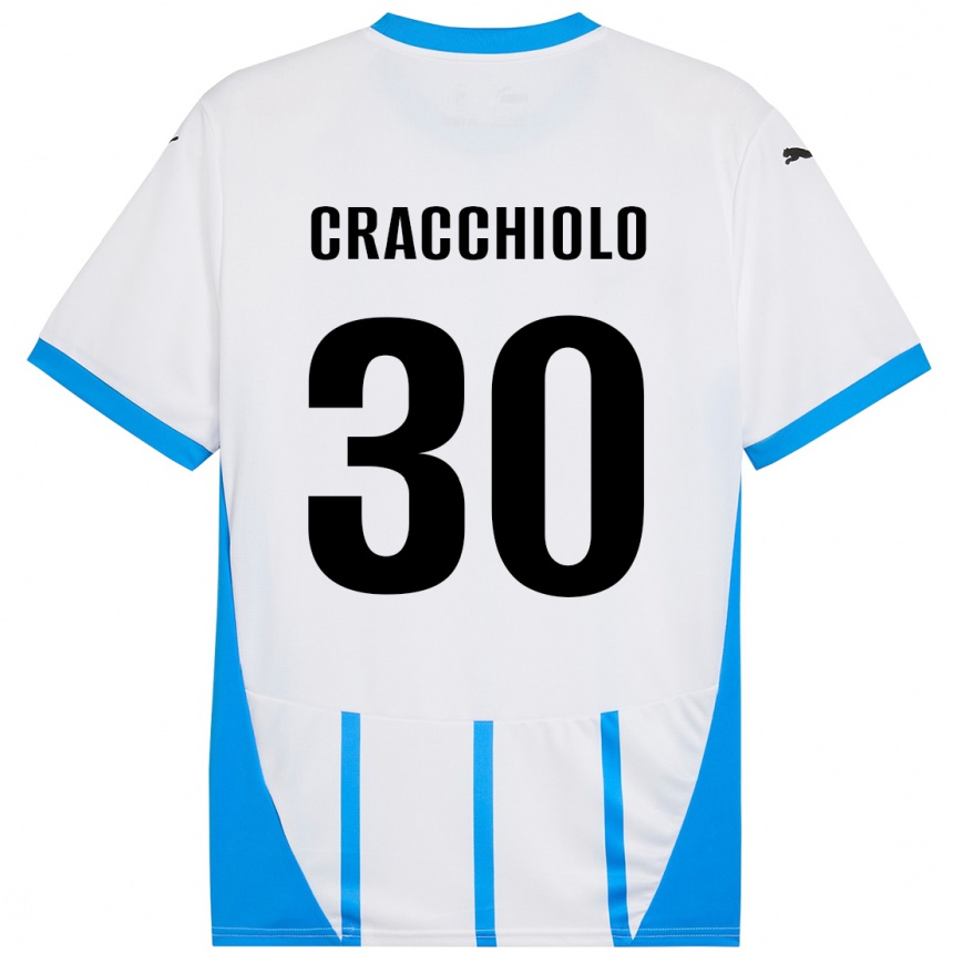 Niño Fútbol Camiseta Leonardo Cracchiolo #30 Blanco Azul 2ª Equipación 2024/25