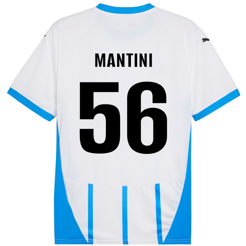 Niño Fútbol Camiseta Raffaele Mantini #56 Blanco Azul 2ª Equipación 2024/25