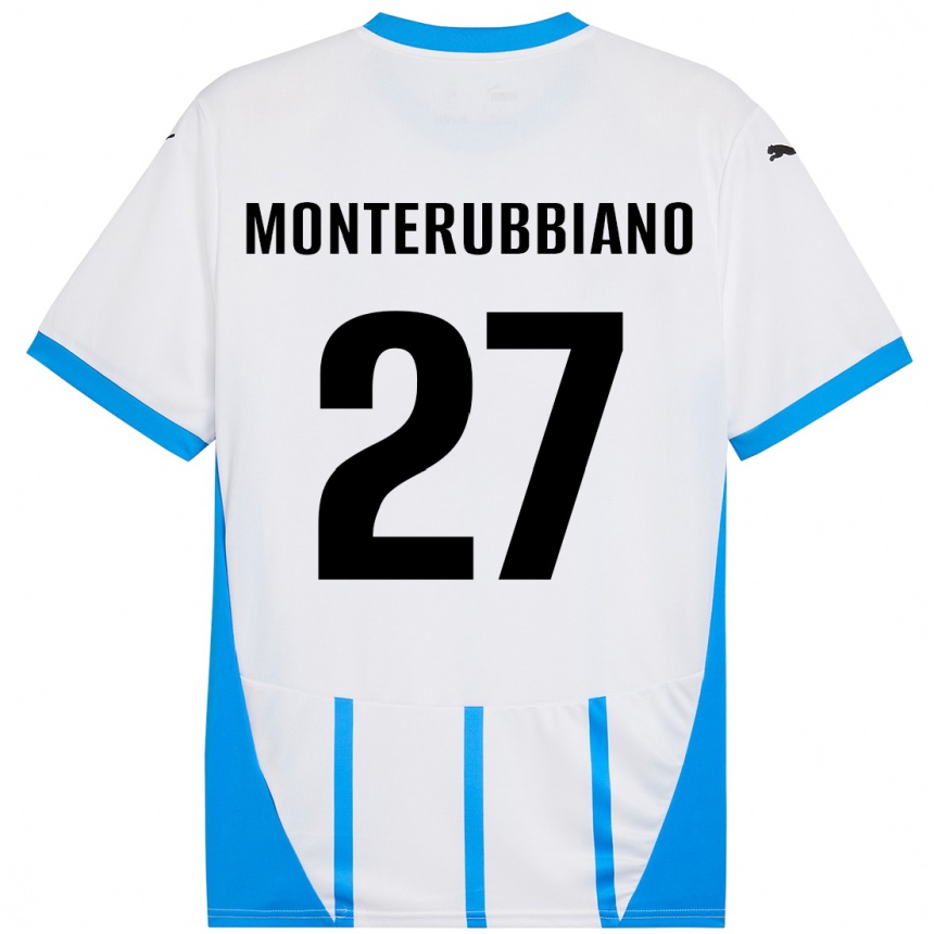 Niño Fútbol Camiseta Valeria Monterubbiano #27 Blanco Azul 2ª Equipación 2024/25