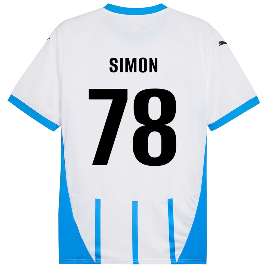 Niño Fútbol Camiseta Bénédicte Simon #78 Blanco Azul 2ª Equipación 2024/25