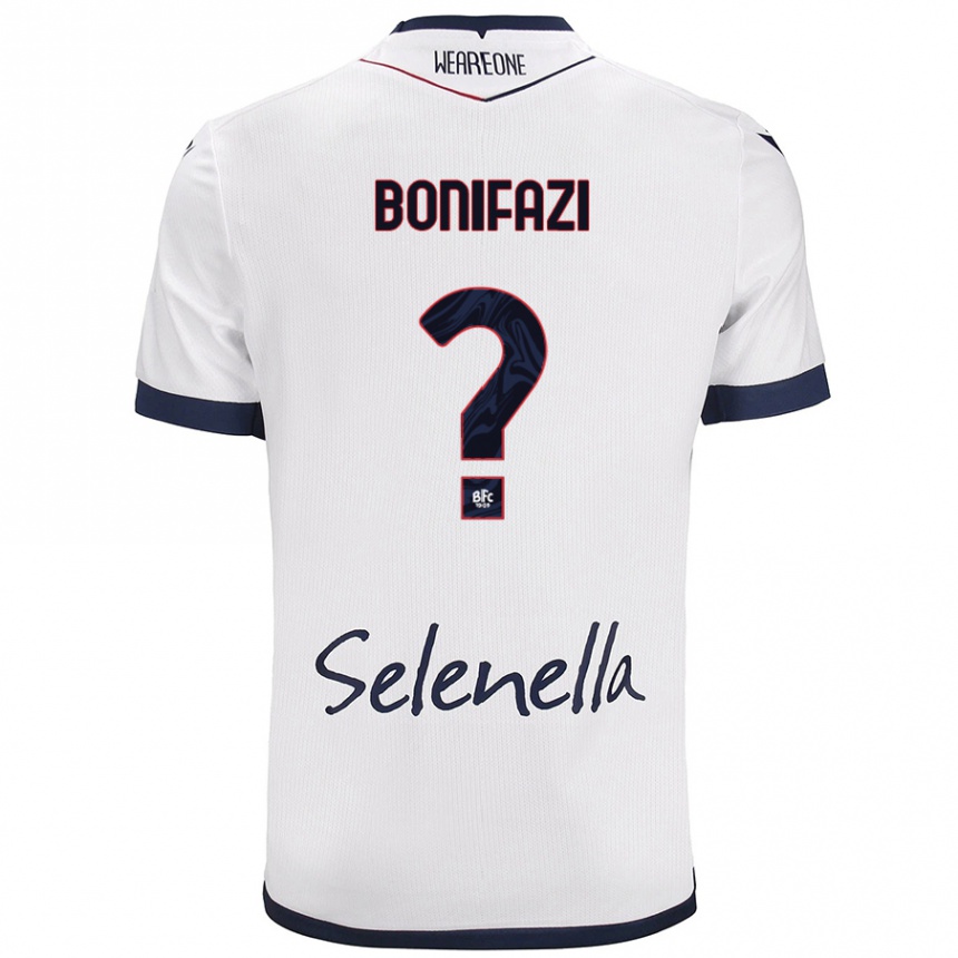 Niño Fútbol Camiseta Kevin Bonifazi #0 Blanco Azul Real 2ª Equipación 2024/25