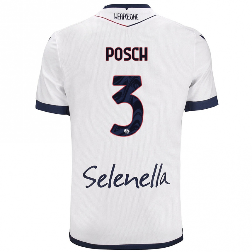 Niño Fútbol Camiseta Stefan Posch #3 Blanco Azul Real 2ª Equipación 2024/25