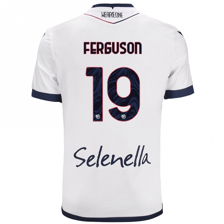 Niño Fútbol Camiseta Lewis Ferguson #19 Blanco Azul Real 2ª Equipación 2024/25