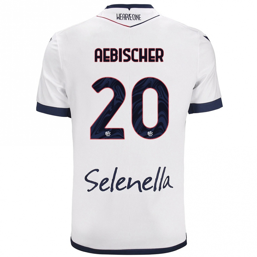 Niño Fútbol Camiseta Michel Aebischer #20 Blanco Azul Real 2ª Equipación 2024/25