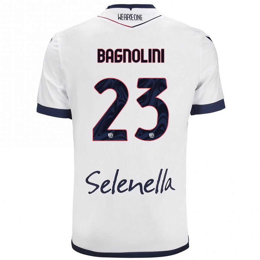 Niño Fútbol Camiseta Nicola Bagnolini #23 Blanco Azul Real 2ª Equipación 2024/25