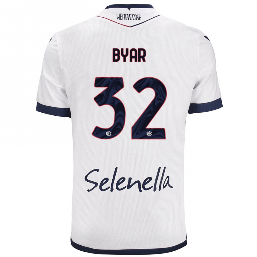 Niño Fútbol Camiseta Naïm Byar #32 Blanco Azul Real 2ª Equipación 2024/25