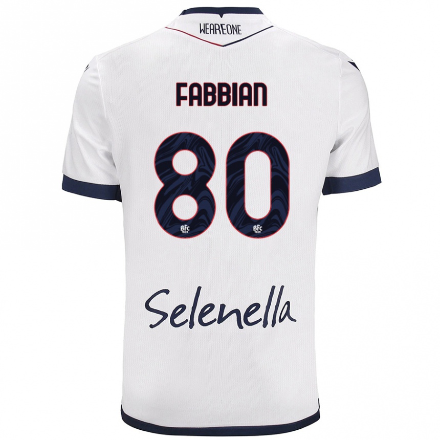 Niño Fútbol Camiseta Giovanni Fabbian #80 Blanco Azul Real 2ª Equipación 2024/25