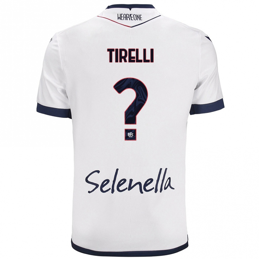 Niño Fútbol Camiseta Manuel Tirelli #0 Blanco Azul Real 2ª Equipación 2024/25