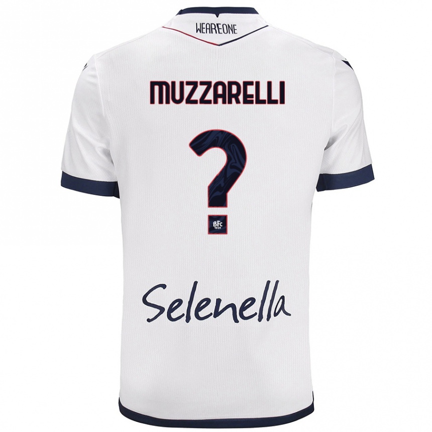 Niño Fútbol Camiseta Lorenzo Muzzarelli #0 Blanco Azul Real 2ª Equipación 2024/25