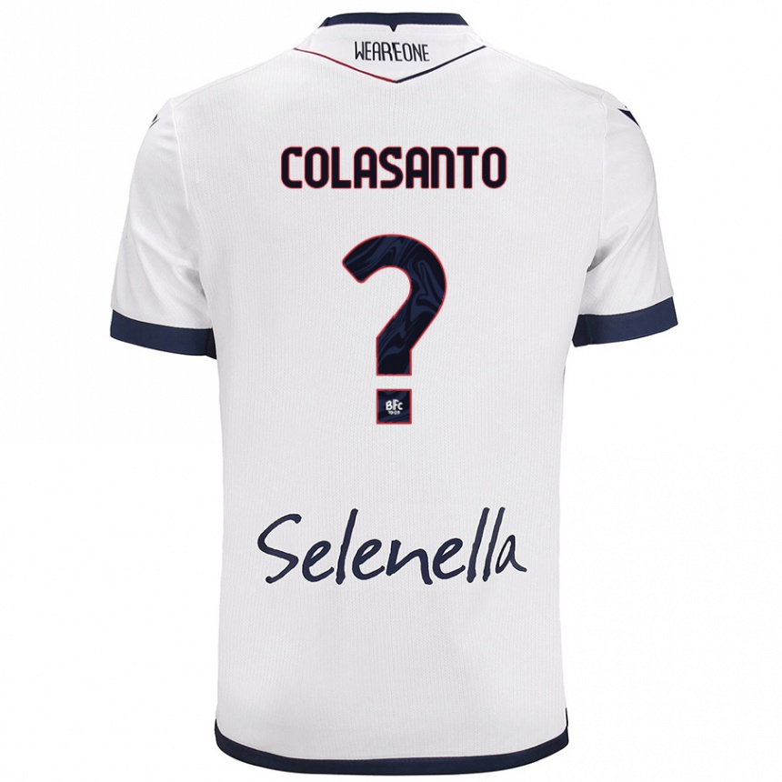 Niño Fútbol Camiseta Pietro Colasanto #0 Blanco Azul Real 2ª Equipación 2024/25