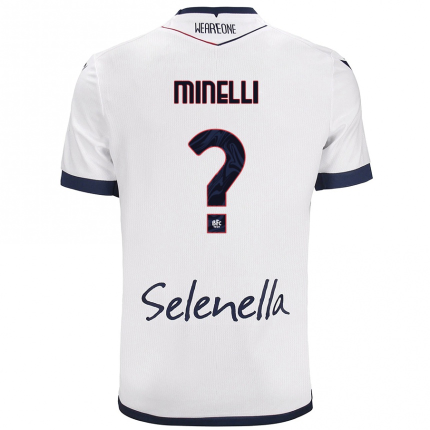 Niño Fútbol Camiseta Leo Minelli #0 Blanco Azul Real 2ª Equipación 2024/25