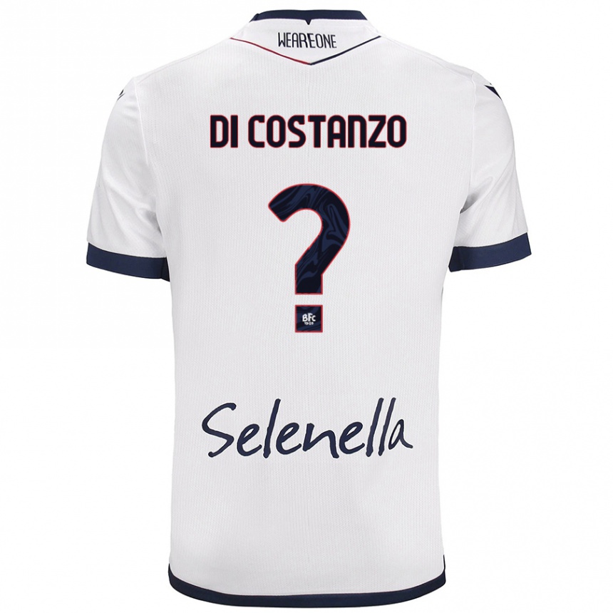 Niño Fútbol Camiseta Raffaele Maria Di Costanzo #0 Blanco Azul Real 2ª Equipación 2024/25