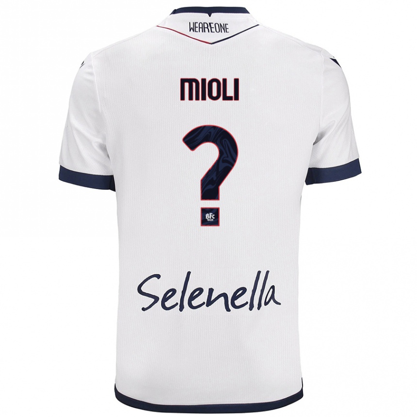 Niño Fútbol Camiseta Mattia Mioli #0 Blanco Azul Real 2ª Equipación 2024/25