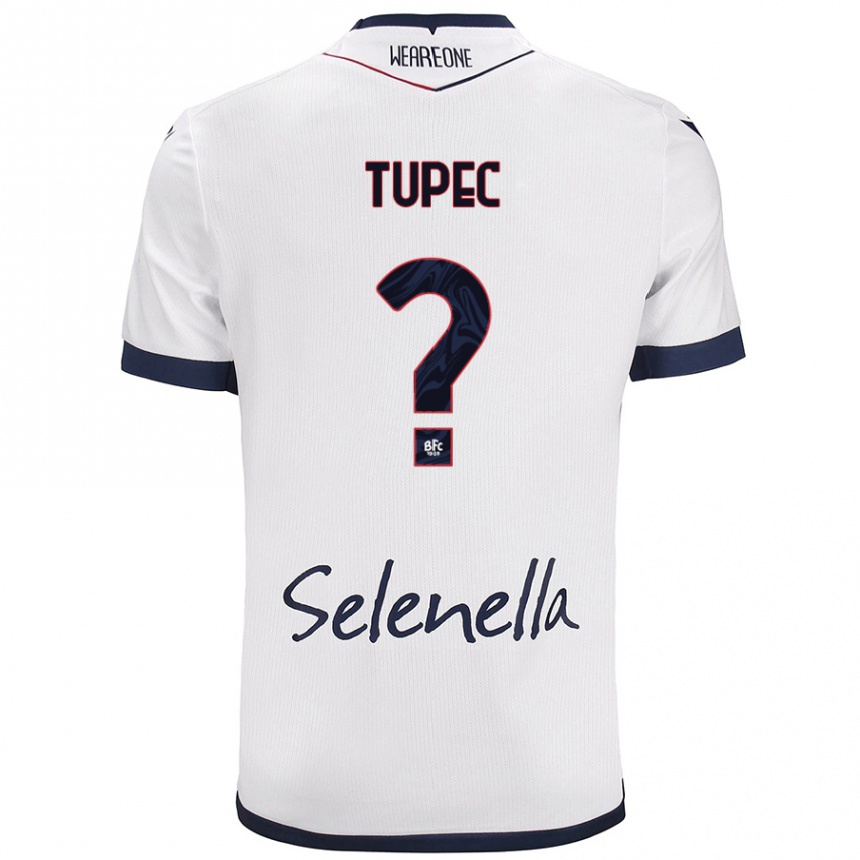 Niño Fútbol Camiseta Leos Tupec #0 Blanco Azul Real 2ª Equipación 2024/25