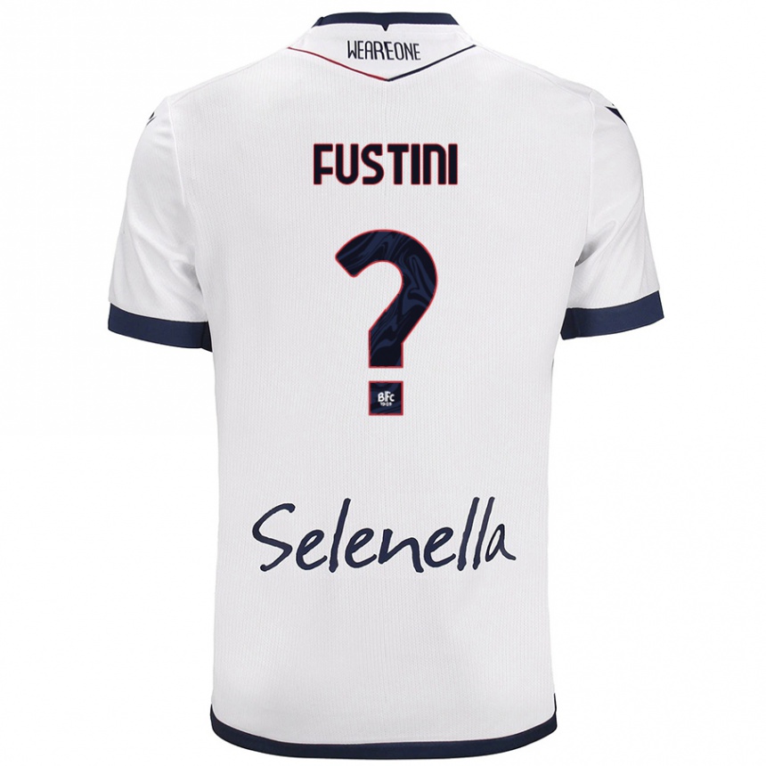 Niño Fútbol Camiseta Kevin Fustini #0 Blanco Azul Real 2ª Equipación 2024/25