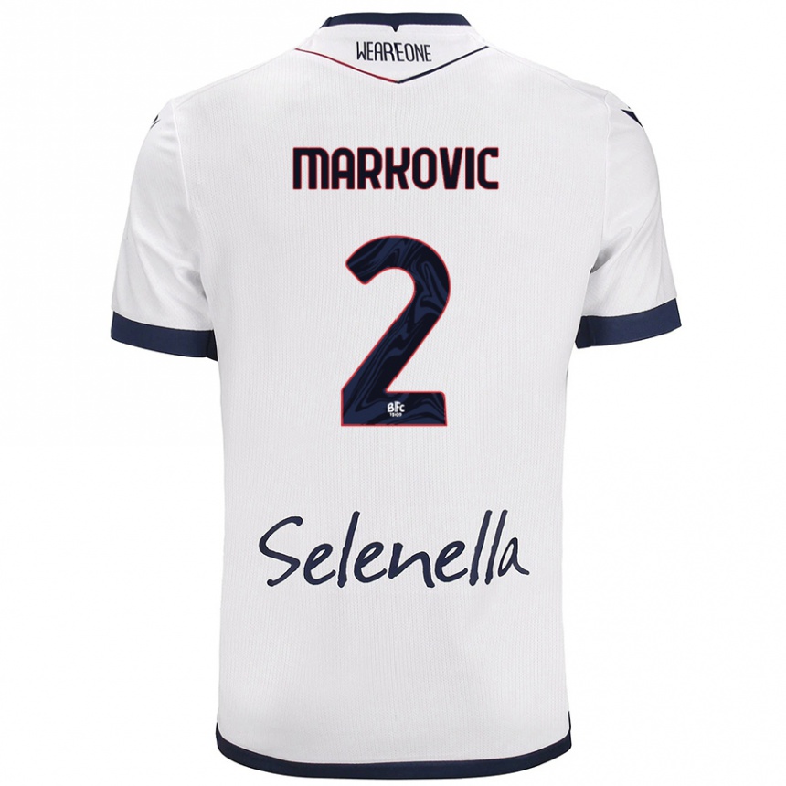 Niño Fútbol Camiseta Petar Markovic #2 Blanco Azul Real 2ª Equipación 2024/25