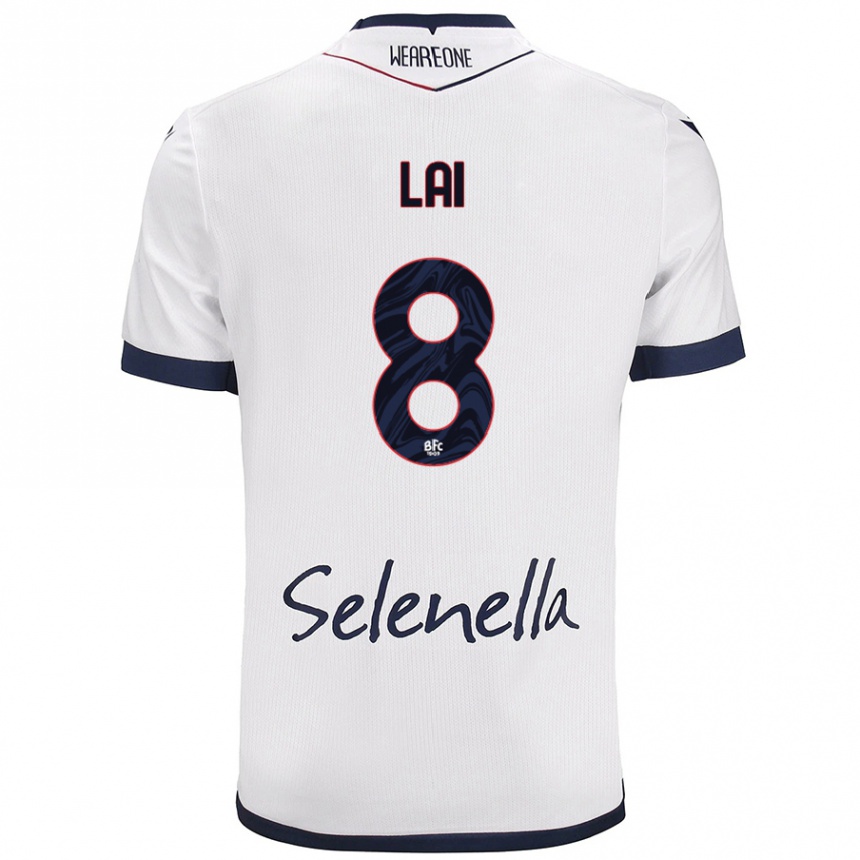 Niño Fútbol Camiseta Luca Lai #8 Blanco Azul Real 2ª Equipación 2024/25