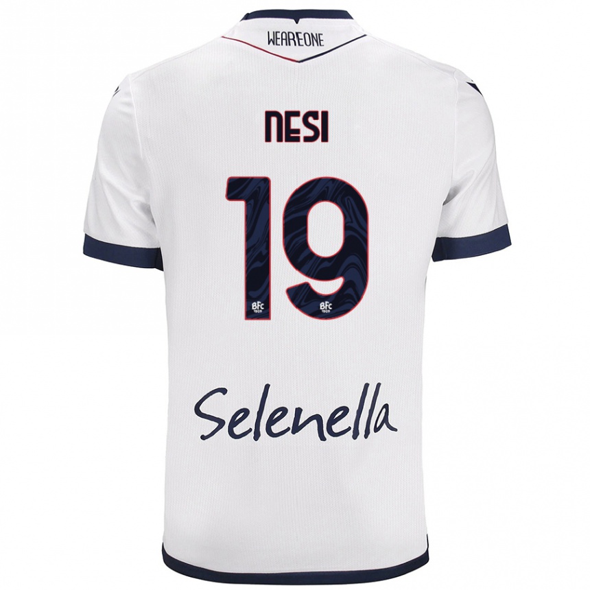 Niño Fútbol Camiseta Luca Nesi #19 Blanco Azul Real 2ª Equipación 2024/25