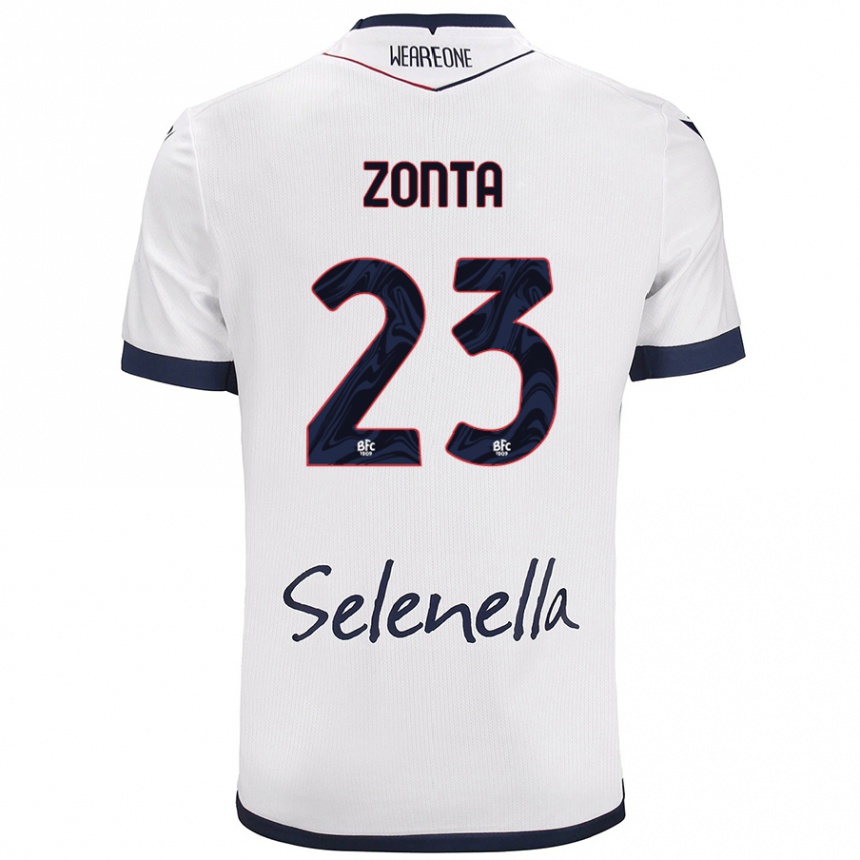 Niño Fútbol Camiseta Alessandro Zonta #23 Blanco Azul Real 2ª Equipación 2024/25