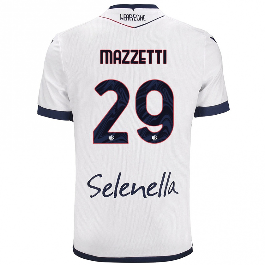 Niño Fútbol Camiseta Gabriele Mazzetti #29 Blanco Azul Real 2ª Equipación 2024/25