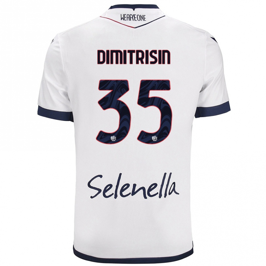 Niño Fútbol Camiseta Danila Dimitrișin #35 Blanco Azul Real 2ª Equipación 2024/25