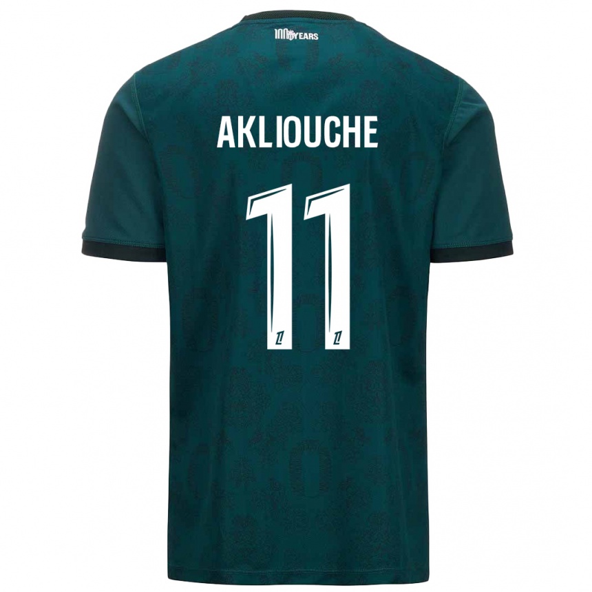 Niño Fútbol Camiseta Maghnes Akliouche #11 Verde Oscuro 2ª Equipación 2024/25