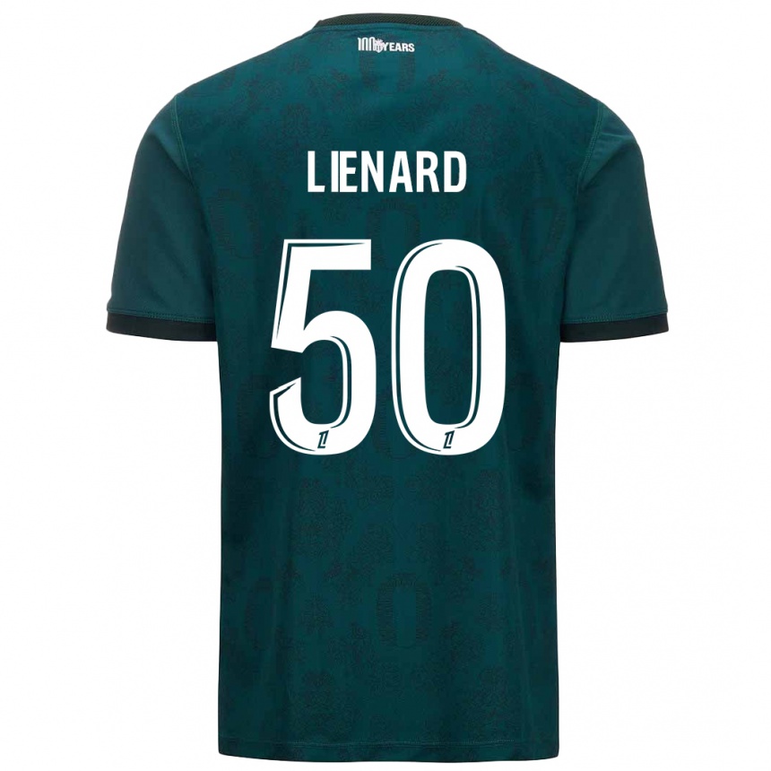 Niño Fútbol Camiseta Yann Lienard #50 Verde Oscuro 2ª Equipación 2024/25