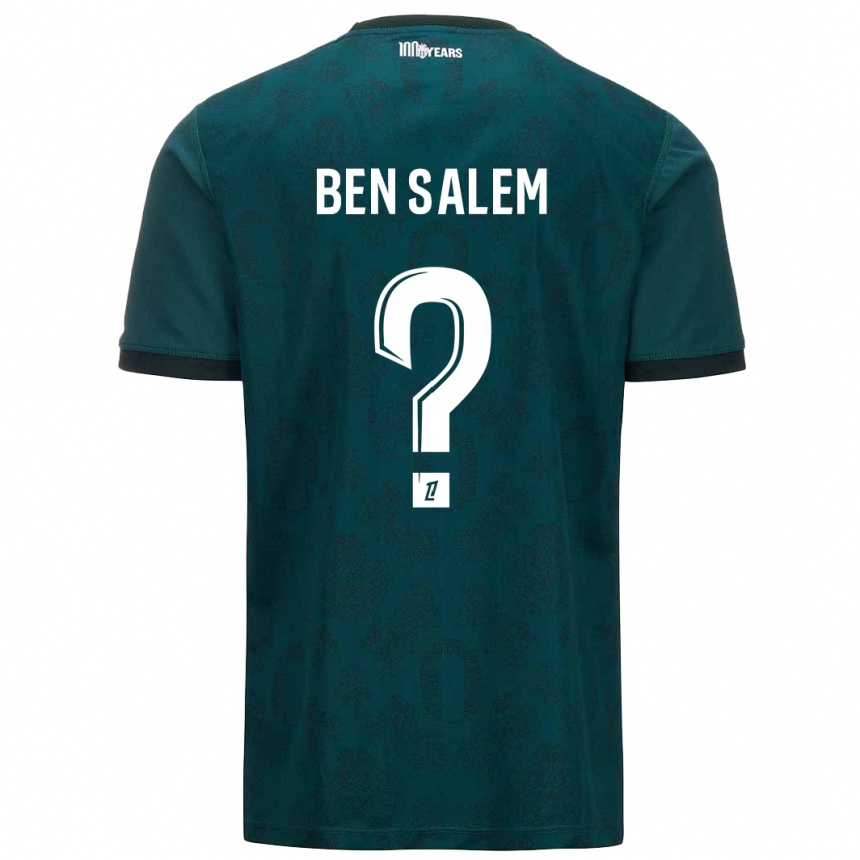 Niño Fútbol Camiseta Oualid Ben Salem #0 Verde Oscuro 2ª Equipación 2024/25