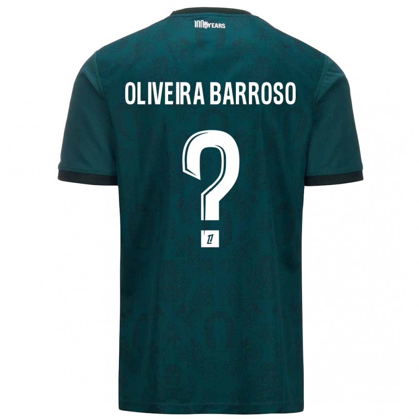 Niño Fútbol Camiseta Mickael Oliveira Barroso #0 Verde Oscuro 2ª Equipación 2024/25