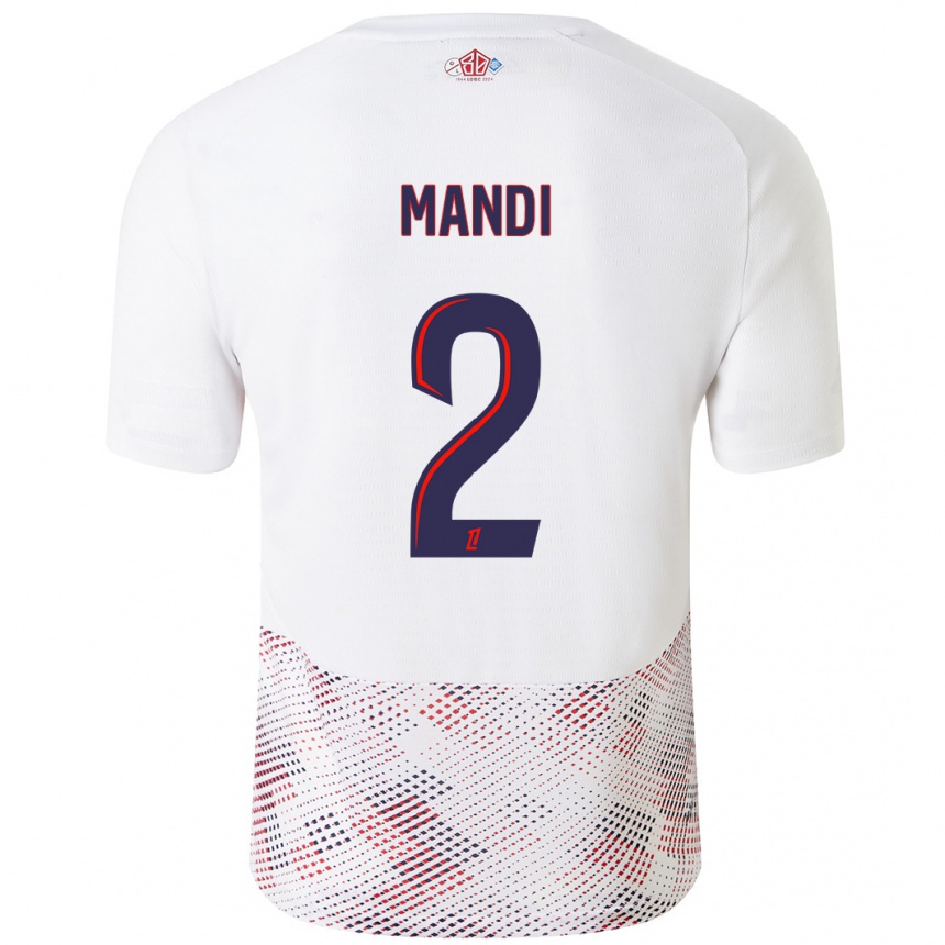 Niño Fútbol Camiseta Aïssa Mandi #2 Blanco Azul Real 2ª Equipación 2024/25