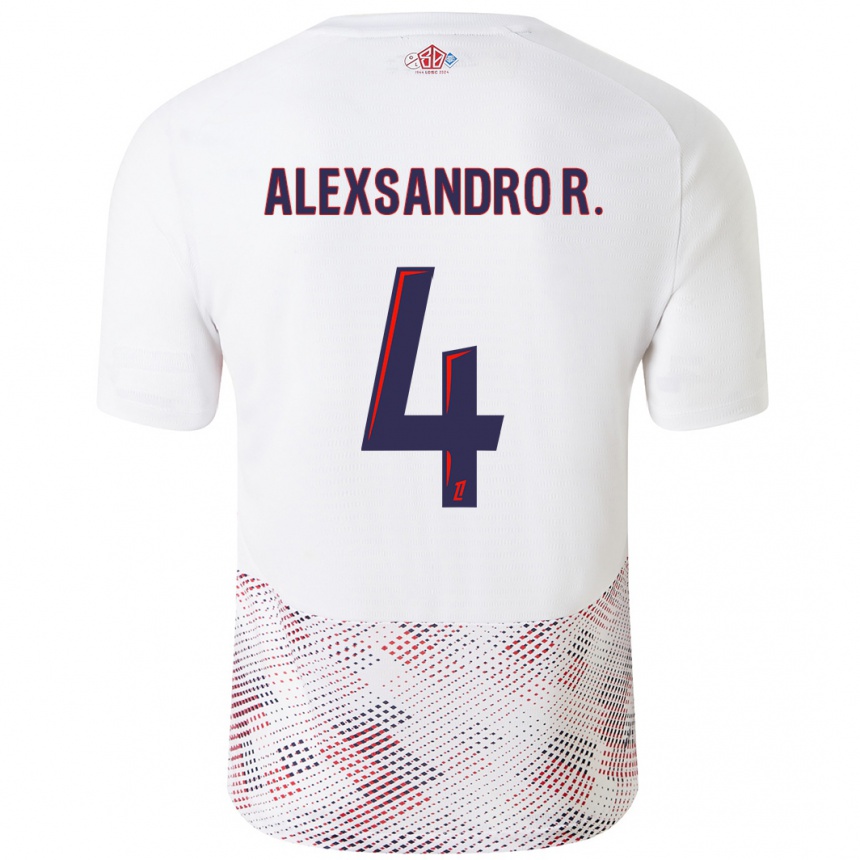 Niño Fútbol Camiseta Alexsandro #4 Blanco Azul Real 2ª Equipación 2024/25