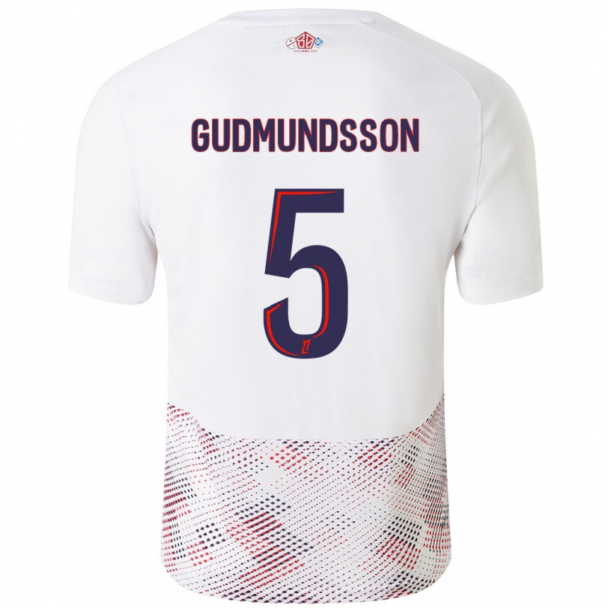 Niño Fútbol Camiseta Gabriel Gudmundsson #5 Blanco Azul Real 2ª Equipación 2024/25