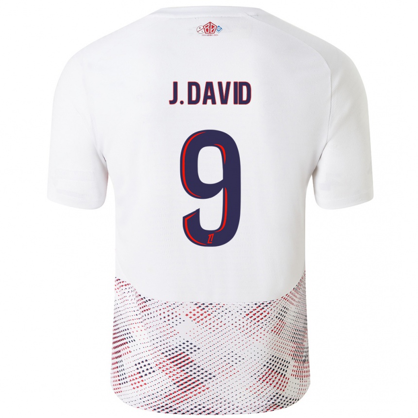 Niño Fútbol Camiseta Jonathan David #9 Blanco Azul Real 2ª Equipación 2024/25