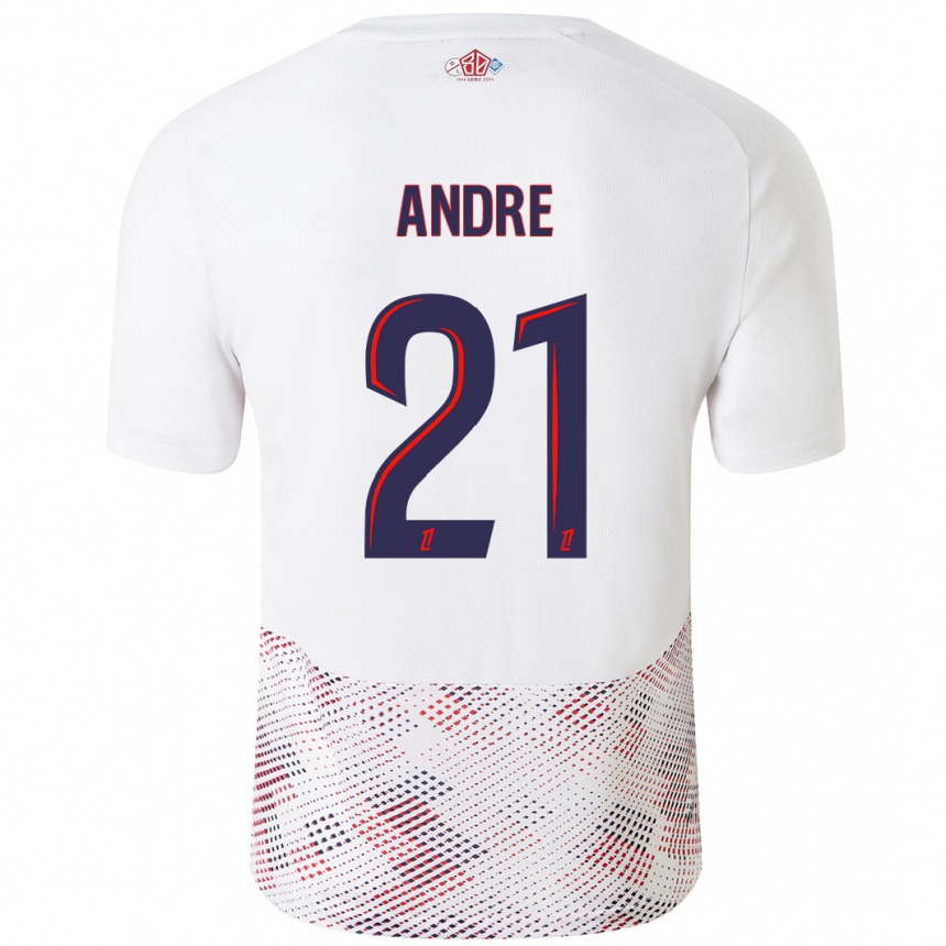 Niño Fútbol Camiseta Benjamin André #21 Blanco Azul Real 2ª Equipación 2024/25