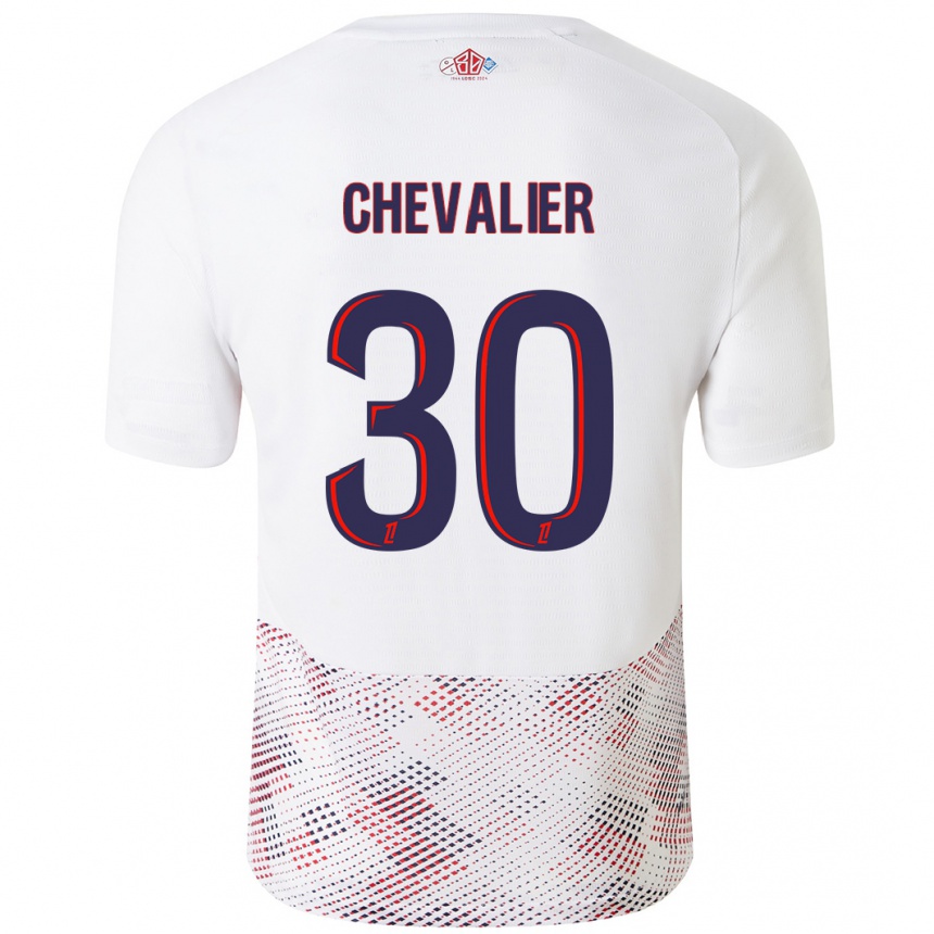 Niño Fútbol Camiseta Lucas Chevalier #30 Blanco Azul Real 2ª Equipación 2024/25