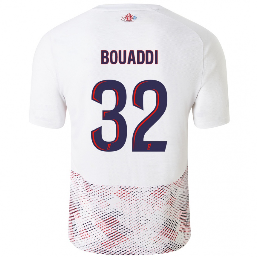 Niño Fútbol Camiseta Ayyoub Bouaddi #32 Blanco Azul Real 2ª Equipación 2024/25