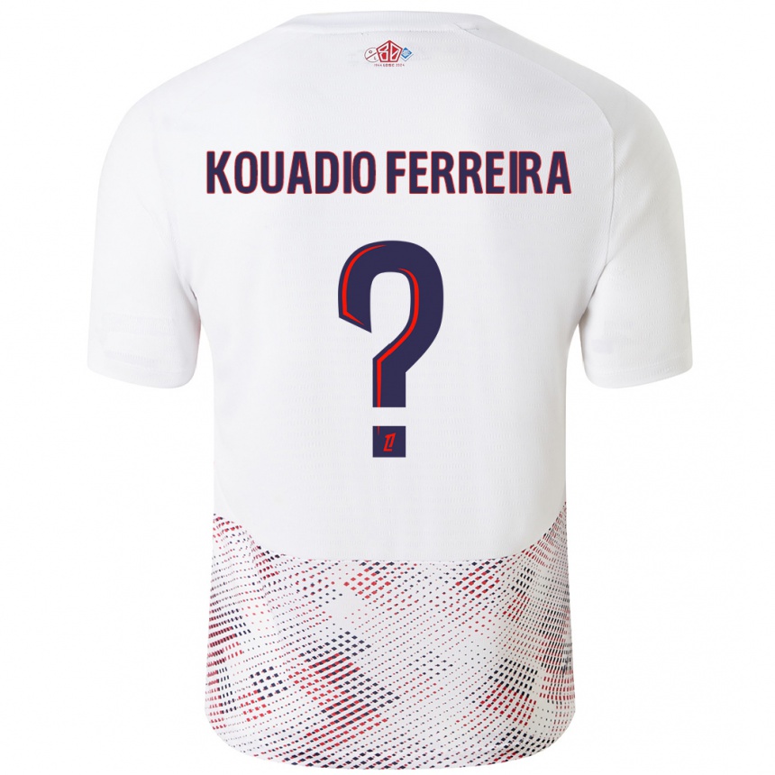 Niño Fútbol Camiseta Wilfrid Kouadio Ferreira #0 Blanco Azul Real 2ª Equipación 2024/25