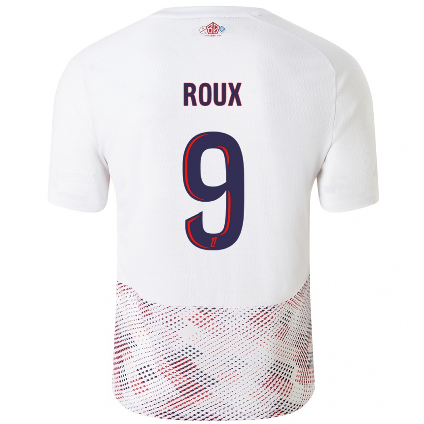 Niño Fútbol Camiseta Danielle Roux #9 Blanco Azul Real 2ª Equipación 2024/25