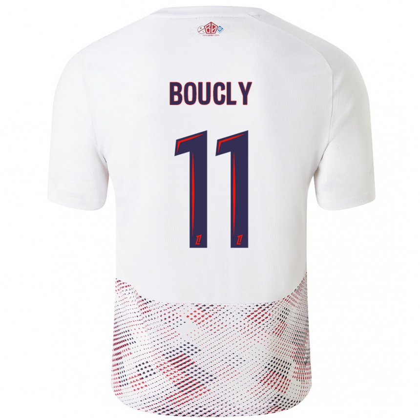 Niño Fútbol Camiseta Maïté Boucly #11 Blanco Azul Real 2ª Equipación 2024/25