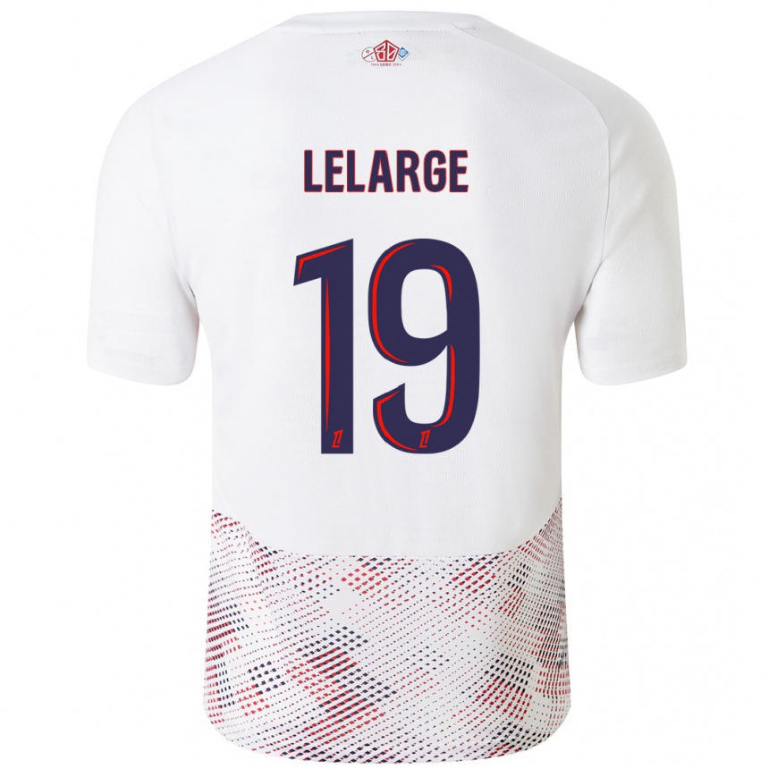 Niño Fútbol Camiseta Claire Lelarge #19 Blanco Azul Real 2ª Equipación 2024/25