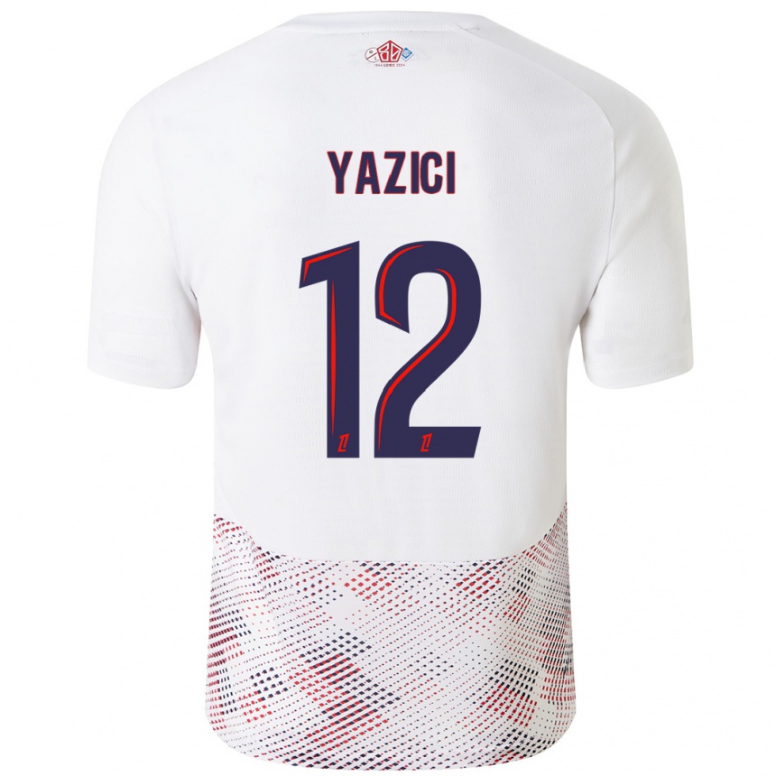 Niño Fútbol Camiseta Yusuf Yazici #12 Blanco Azul Real 2ª Equipación 2024/25