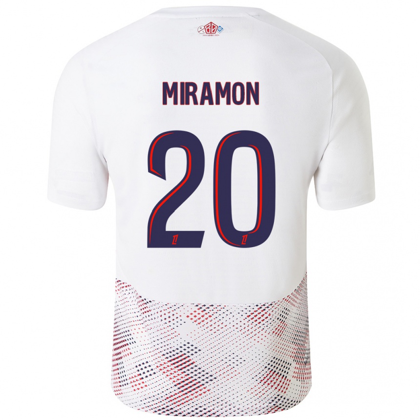 Niño Fútbol Camiseta Ignacio Miramón #20 Blanco Azul Real 2ª Equipación 2024/25